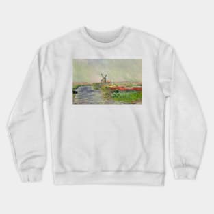 Tulip Field in Holland by Claude Monet Crewneck Sweatshirt